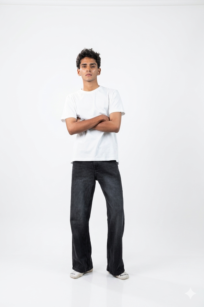 WIDE LEG JEANS – BLACK