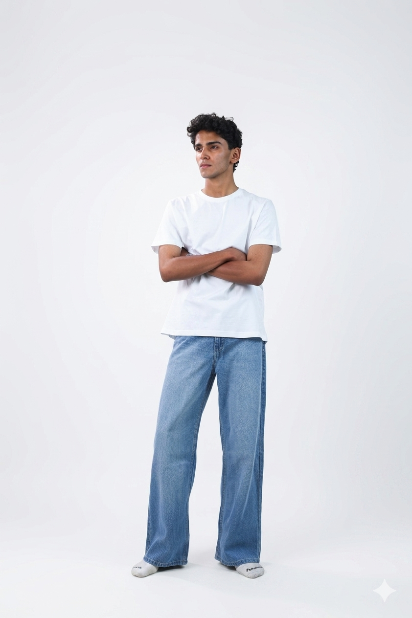WIDE LEG JEANS – CLASSIC BLUE