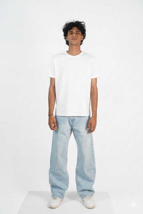 STRAIGHT FIT JEANS-LIGHT BLUE