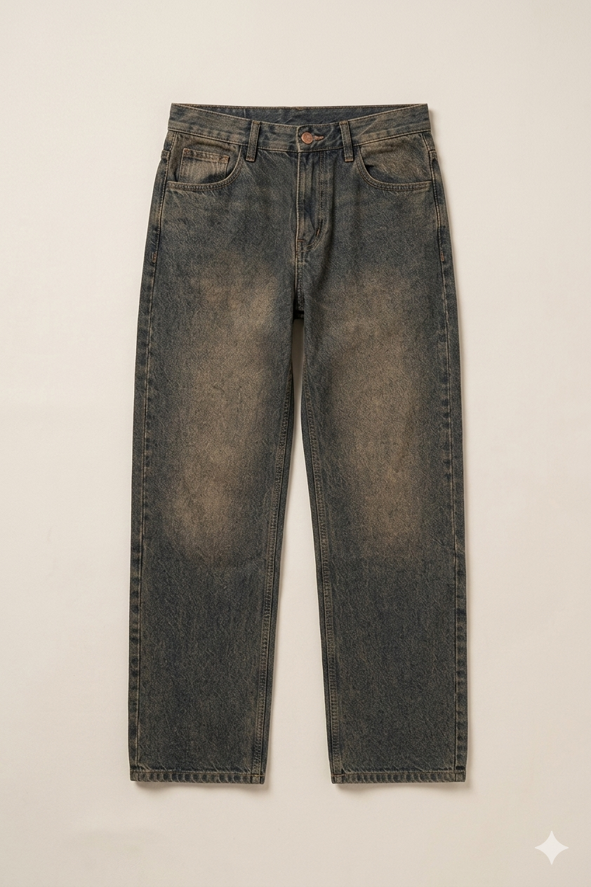 STRAIGHT FIT JEANS-GREY