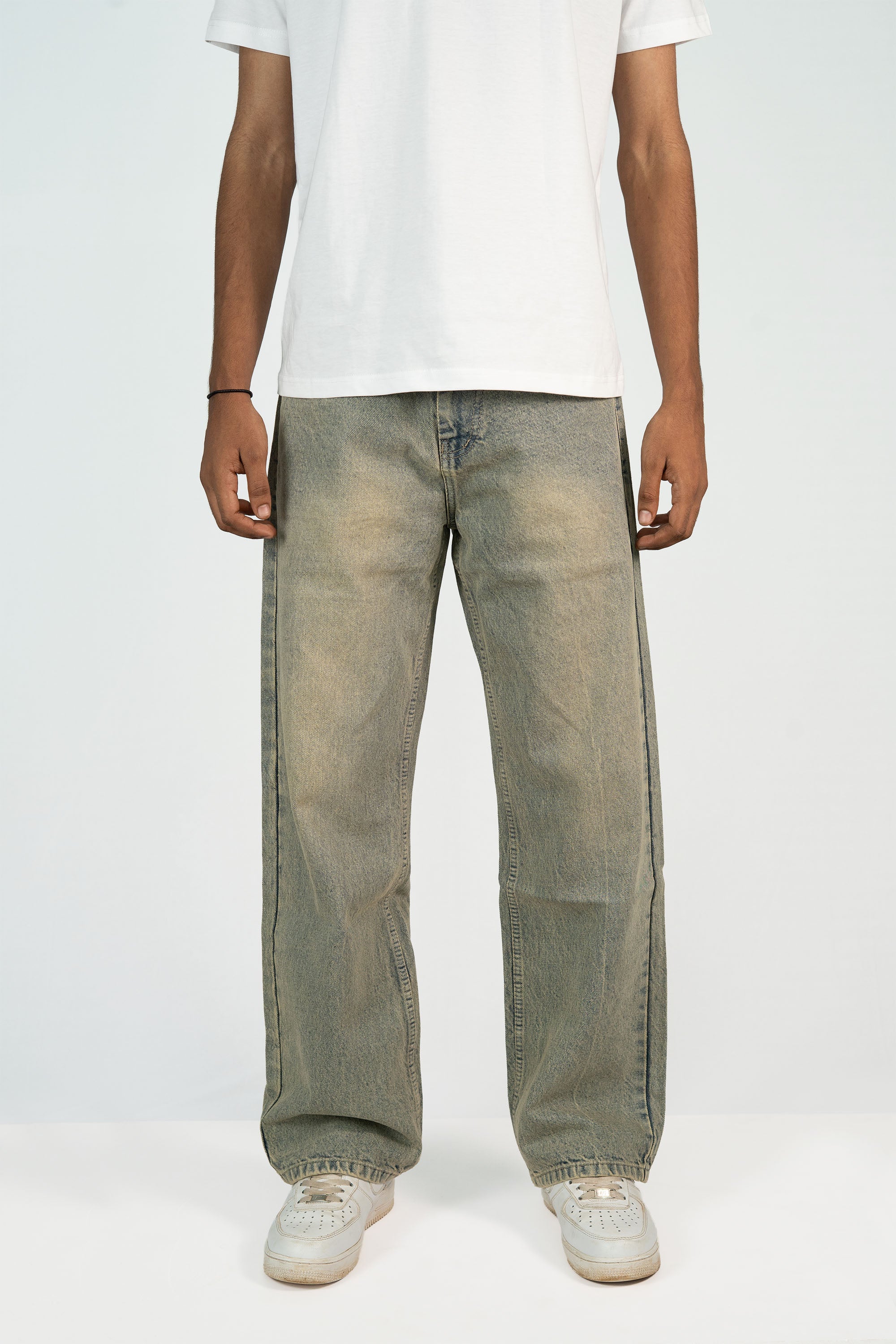 STRAIGHT FIT JEANS-YELLOW