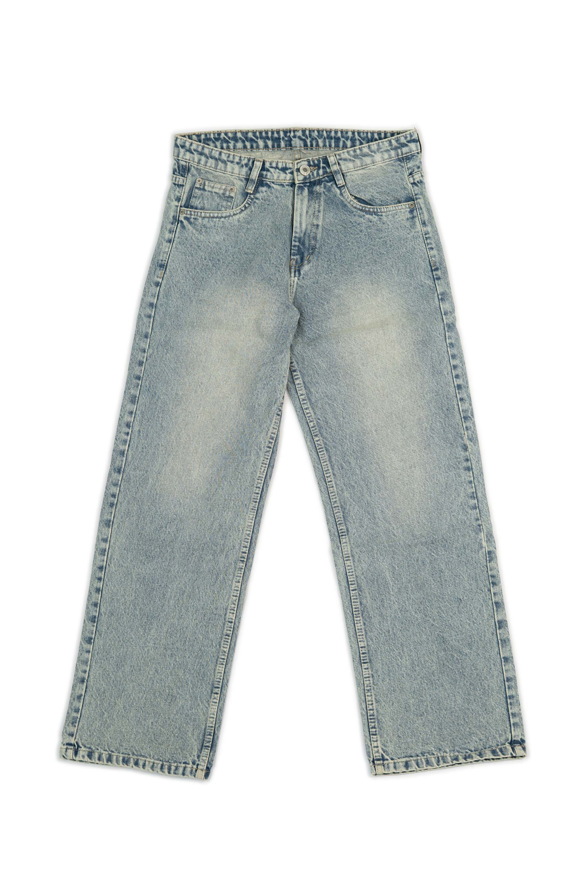 STRAIGHT FIT JEANS-WHITE BLUE