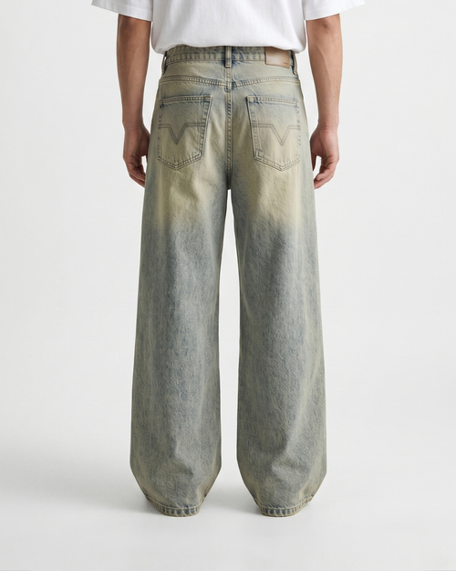 STRAIGHT FIT JEANS-YELLOW