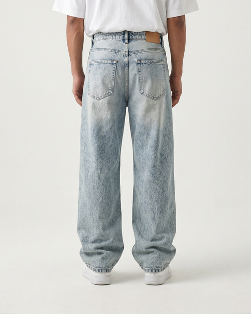 STRAIGHT FIT JEANS-WHITE BLUE